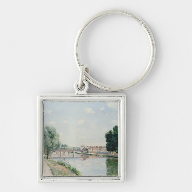 Camille Pissarro | The Railway Bridge, Pontoise Key Ring (Front)