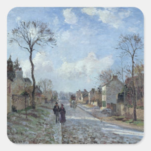Camille Pissarro   The Road to Louveciennes, 1872 Square Sticker