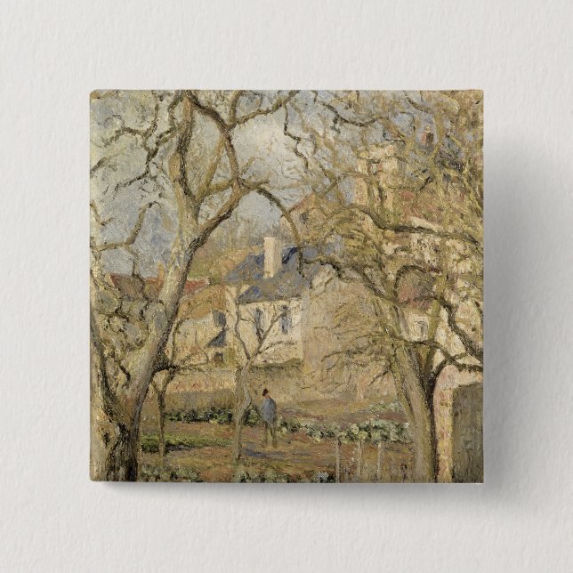Camille Pissarro | The Vegetable Garden, 1878 15 Cm Square Badge (Front)