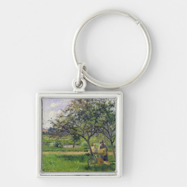 Camille Pissarro | The Wheelbarrow, Orchard, c.188 Key Ring (Front)