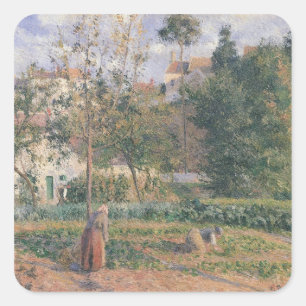 Camille Pissarro Vegetable Garden at the Hermita Square Sticker