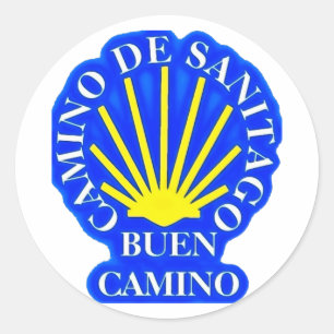 Camino de santiago buen camino Scallop shell Classic Round Sticker