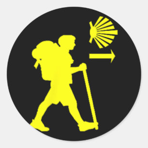 Camino De Santiago De Compostela Spain Pilgrim Hik Classic Round Sticker