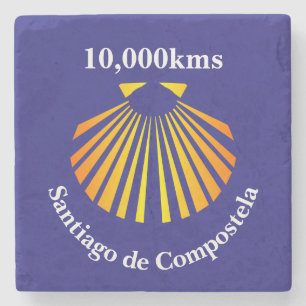 Camino de Santiago distance lmarker Stone Coaster