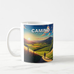 Camino de Santiago Hiker Hiking Sunset Coffee Mug