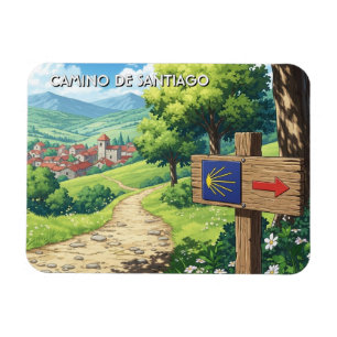 Camino de Santiago Hiker Hiking Sunset Magnet