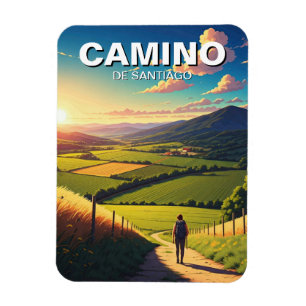 Camino de Santiago Hiker Hiking Sunset Magnet