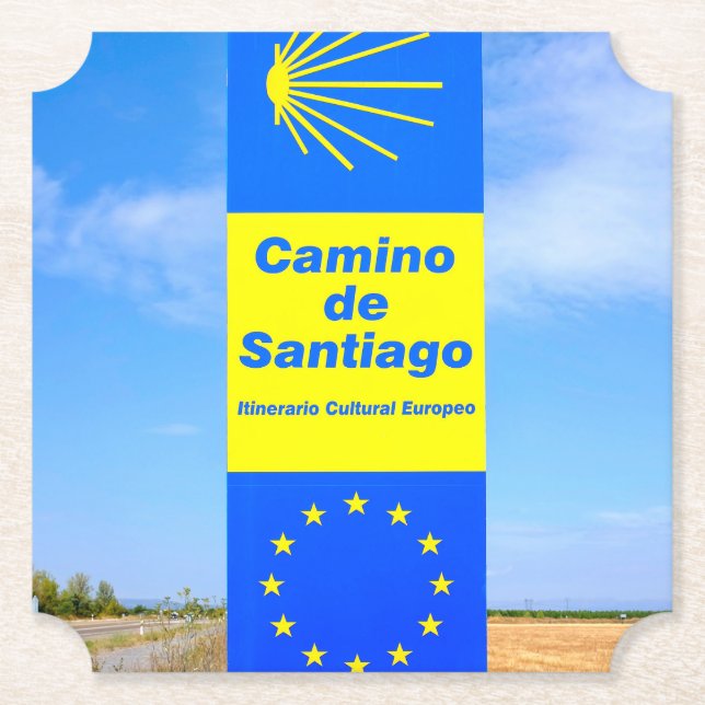 Camino de Santiago Paper Coaster (Front)