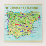 Camino de Santiago Puzzle<br><div class="desc">A beautifully created map of the routes of the Camino de Santiago</div>