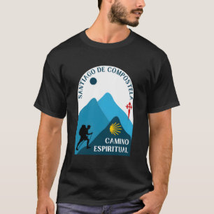 Camino Espiritual Man Walking Santiago Spiritual W T-Shirt
