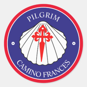 Camino Frances St James cross shell Classic Round Sticker