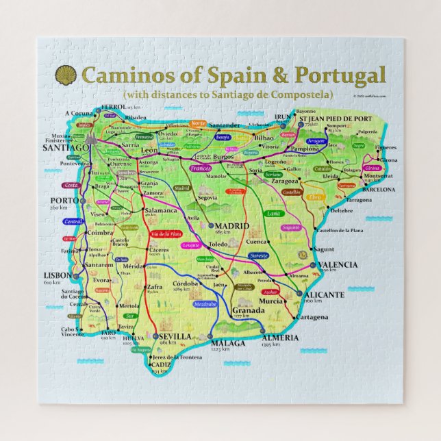 Camino Map Jigsaw Puzzle (Vertical)