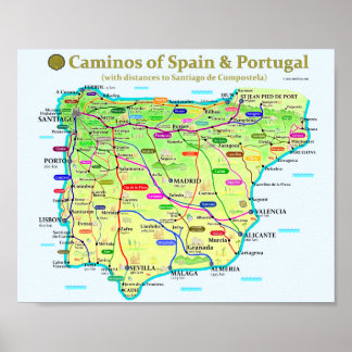 Camino Map Poster