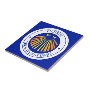 Camino Santiago de Compostela pilgrims Ceramic Tile