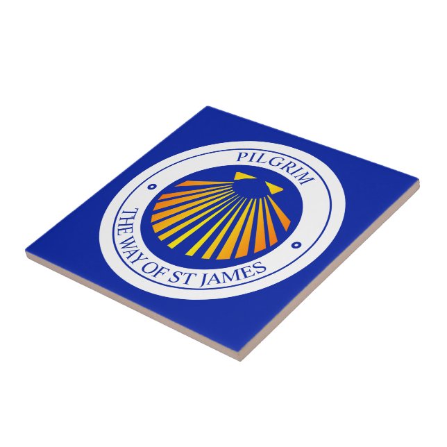 Camino Santiago de Compostela pilgrims Ceramic Tile (Side)