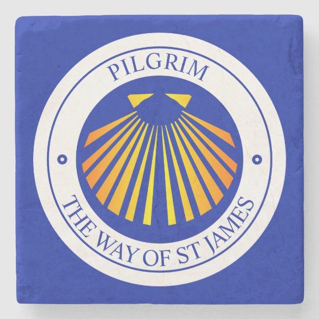 Camino Santiago de Compostela pilgrims Stone Coaster (Front)
