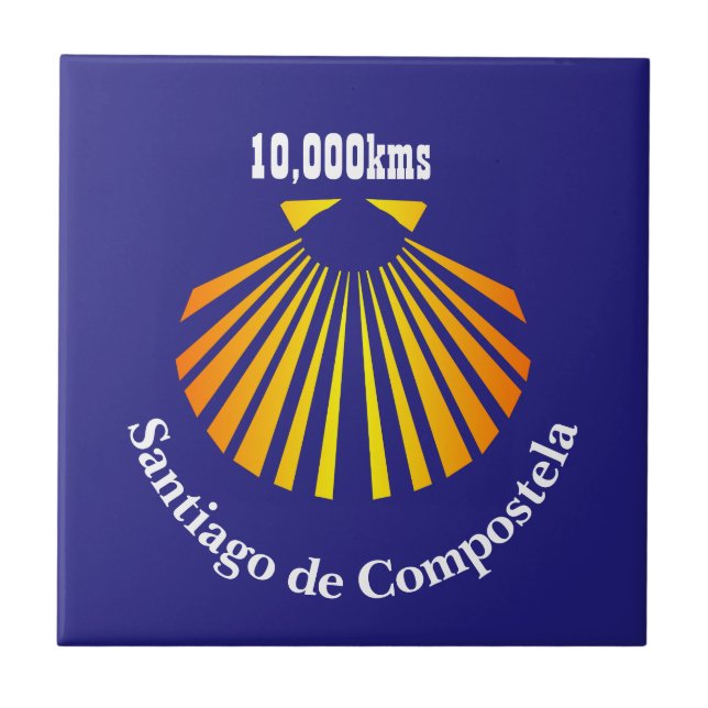 Camino scallop shell distance marker ceramic tile (Front)