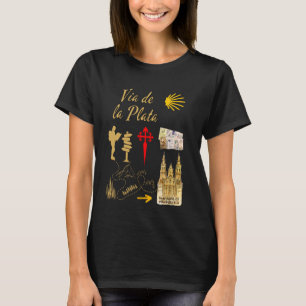Camino Via de la Plata Santiago de Compostela Symb T-Shirt