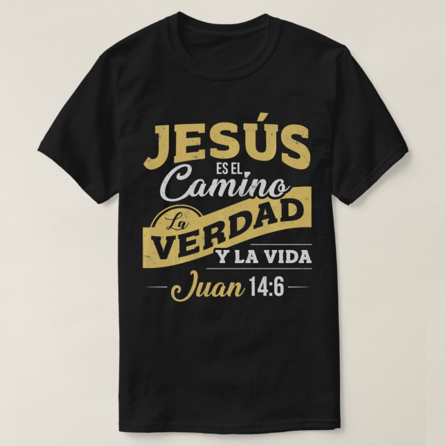 Camisas Cristianas delarga sobre Jesus  T-Shirt (Design Front)