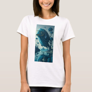 Camiseta artist style tree fish T-Shirt