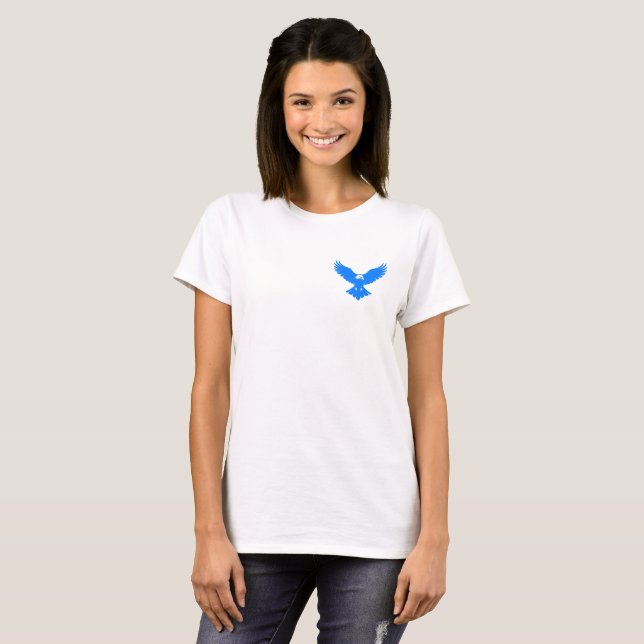 👕 Camiseta Básica Feminina Águia nas Alturas Azul T-Shirt (Front Full)