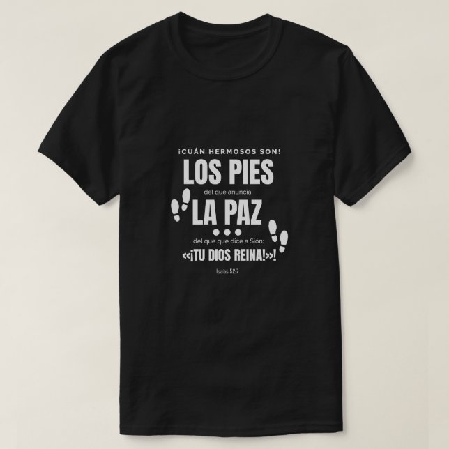 Camiseta con mensaje de luz, negra,bienaventurados T-Shirt (Design Front)