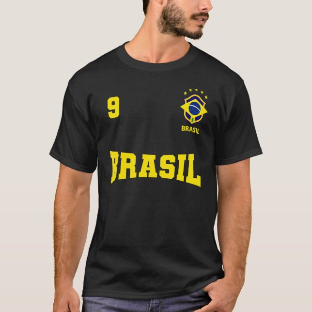 Camiseta do Brasil 2022 Azul número 9 T-Shirt (Front)