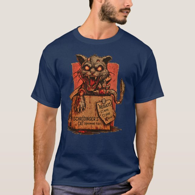 Camiseta Masc. Schrodinger's Zombie Cat - Front T-Shirt (Front)