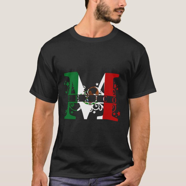 Camiseta Mexico Con Bandera Orgullo Mexicano Mexic T-Shirt (Front)