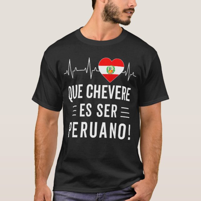 Camiseta Peruana Peruvian Flag Pride Peru Map Men  T-Shirt (Front)