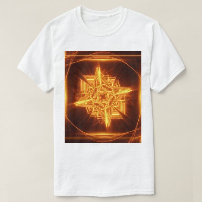 Camiseta símbolo estrela dourada de fogo T-Shirt (Design Front)