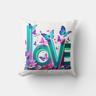 Camiseta Vibrant Love and Butterflies – Colorful F Cushion