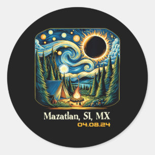 Camng Total Solar Eclipse Mazatlan Sinaloa Mexico Classic Round Sticker