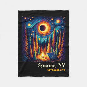 Camng Total Solar Eclipse Syracuse New York Fleece Blanket