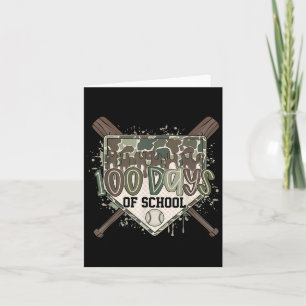 Camo 100 Days Of School Baseball Home Plate Drip B Card