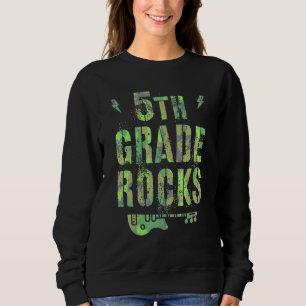 Camo 5th Grade Rocks Camp Teacher Squad Fifth Grad Sweatshirt
