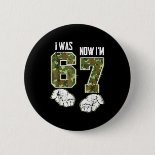 Camo 7 Year Old Birthday I Was 6 Now I'm 7 67 Funn Cm Round Badge