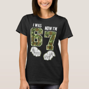 Camo 7 Year Old Birthday I Was 6 Now I'm 7 67 Funn T-Shirt