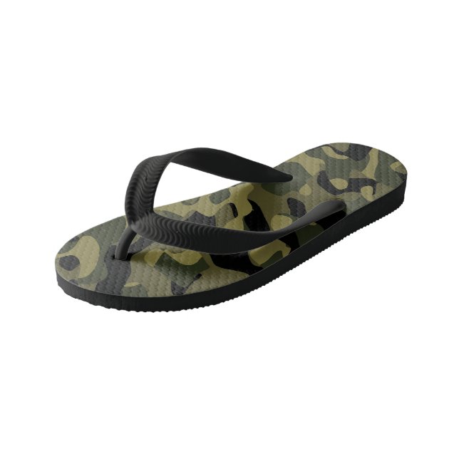 Camo abstract kid's thongs (Angled)