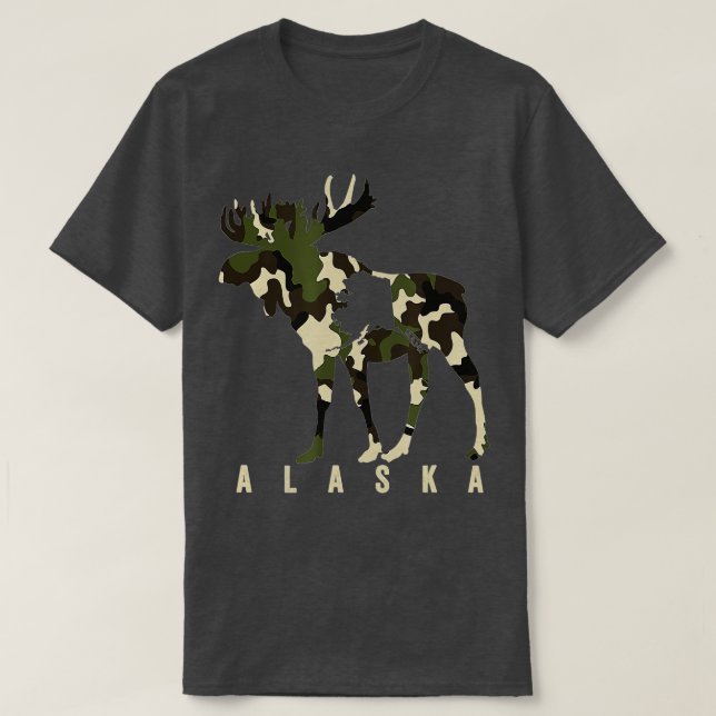 Camo Alaska Moose hunting  Alaska Moose Hunting T-Shirt (Design Front)