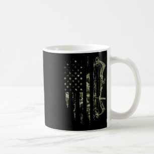 Camo American Flag Bowhunting Bow Archery Deer Hun Coffee Mug