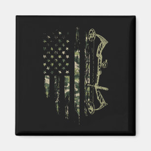 Camo American Flag Bowhunting Bow Archery Deer Hun Magnet