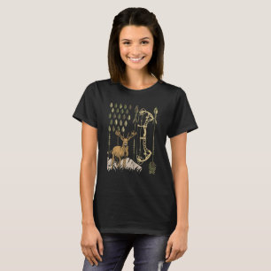 Camo American Flag Bowhunting Bow Archery Deer T-Shirt