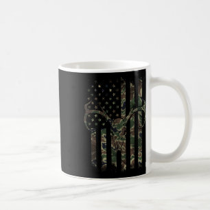 Camo American Flag Deer Skull Elk Hunting Usa Hunt Coffee Mug