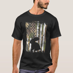 Camo American Flag Easter Bunny Rabbit Vintage Pat T-Shirt