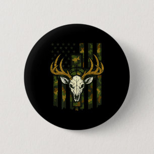 Camo American Flag Elk Skull Deer Hunting Youth Bo 6 Cm Round Badge