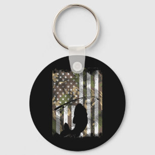 Camo American Flag Fish Fishing Patriotic Fisherma Key Ring