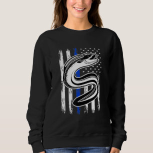 Camo American Flag Fishing - For Eel Fisher Sweatshirt