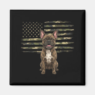Camo American Flag French Bulldog 4th of July Dog Magnet
