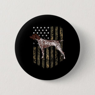 Camo American Flag German Shorthaired Pointer 4th 6 Cm Round Badge